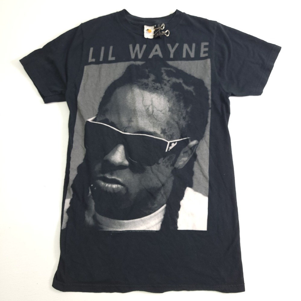 Lil Wayne Rapper Sunglasses Photo Black Dark Shades Men's T-Shirt Sz‎ S (2012)